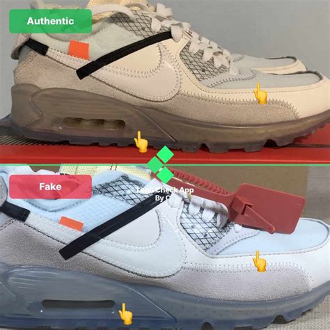 nike air max 90 off white fake vs real|off white air max 90s.